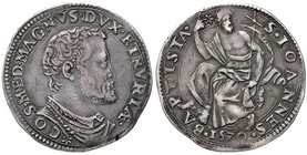 ZECCHE ITALIANE - FIRENZE - Cosimo I (1536-1574) - Testone 1570 CNI 266/270; MIR 168/1 R (AG g. 9,22)
BB+
