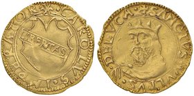 ZECCHE ITALIANE - LUCCA - Repubblica (1369-1799) - Scudo d'oro - Stemma a targa poligonale /R Il volto Santo coronato CNI 136; MIR 179/5 (AU g. 3,37)...
