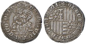 ZECCHE ITALIANE - NAPOLI - Alfonso I d'Aragona (1442-1458) - Carlino - Il Re in trono /R Stemma inquartato, palato al 2° ed al 3° P.R. 5; MIR 55 NC (A...