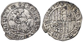 ZECCHE ITALIANE - NAPOLI - Ferdinando I d’Aragona (1458-1494) - Carlino - Il Re seduto in trono /R Stemma rotondo P.R. 21/d; MIR 72/4 (AG g. 3,61)
be...