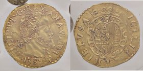 ZECCHE ITALIANE - NAPOLI - Filippo II (1554-1598) - Scudo d'oro 1582 - P.R. 5; MIR 168/3 NC AU Sigillata Flavio De Maria
BB