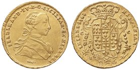 ZECCHE ITALIANE - NAPOLI - Ferdinando IV di Borbone (primo periodo, 1759-1799) - 6 Ducati 1768 P.R. 11; Mont. 134 AU
SPL-FDC