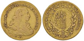 ZECCHE ITALIANE - NAPOLI - Ferdinando IV di Borbone (primo periodo, 1759-1799) - 6 Ducati 1774 P.R. 22; Mont. 149 AU
qBB/BB