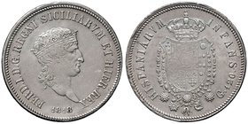 ZECCHE ITALIANE - NAPOLI - Ferdinando I di Borbone (1816-1825) - Piastra 1818 P.R.8; Mont. 578/584 AG Testa piccola
qSPL