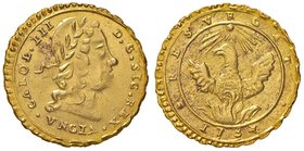 ZECCHE ITALIANE - PALERMO - Carlo III d'Asburgo (1720-1734) - Oncia 1734 Spahr 52; Mont. 4 (AU g. 4,44)
SPL-FDC