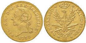 SAVOIA - Vittorio Amedeo III (1773-1796) - Mezza doppia 1788 Mont. 318 R (AU g. 4,52)
BB-SPL