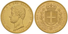 SAVOIA - Carlo Alberto (1831-1849) - 100 Lire 1842 T Pag. 154; Mont. 20 RR AU Abilmente lavata al D/, ma ottima conservazione per questo raro millesim...