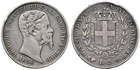 SAVOIA - Vittorio Emanuele II (1849-1861) - 2 Lire 1850 T Pag. 392; Mont. 62 R AG Colpetto
qBB
