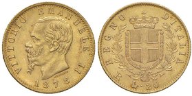 SAVOIA - Vittorio Emanuele II Re d'Italia (1861-1878) - 20 Lire 1878 R Pag. 475; Mont. 152 AU
BB-SPL