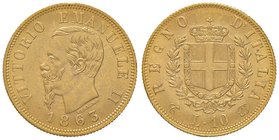 SAVOIA - Vittorio Emanuele II Re d'Italia (1861-1878) - 10 Lire 1863 T (18,8) Pag. 477; Mont. 155 AU
qFDC/FDC
