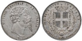 SAVOIA - Vittorio Emanuele II Re d'Italia (1861-1878) - 5 Lire 1861 F Pag. 481; Mont. 161 RR AG
BB-SPL