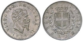 SAVOIA - Vittorio Emanuele II Re d'Italia (1861-1878) - 2 Lire 1863 N Stemma Pag. 506; Mont. 196 AG
SPL-FDC