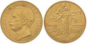 SAVOIA - Vittorio Emanuele III (1900-1943) - 50 Lire 1911 Cinquantenario Pag. 656; Mont. 34 R AU
qFDC/FDC