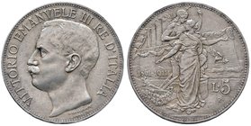 SAVOIA - Vittorio Emanuele III (1900-1943) - 5 Lire 1911 Cinquantenario Pag. 707; Mont. 110 R AG
qSPL/SPL