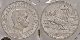 SAVOIA - Vittorio Emanuele III (1900-1943) - 2 Lire 1910 Quadriga lenta Pag. 733; Mont. 148 R AG Sigillata Angelo Bazzoni
FDC