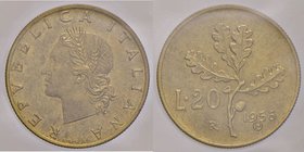 REPUBBLICA ITALIANA - Repubblica Italiana (monetazione in lire) (1946-2001) - 20 Lire 1956 - Ramo di quercia - Prova Mont. 3 RR BT Sigillata Gianfranc...