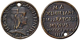 MEDAGLIE - PERSONAGGI - Giovanni II Bentivoglio (1443-1508) - Medaglia 1494 - Busto con berretto a d. /R Scritta Hill 606 RR AE CNI 33 attribuisce com...