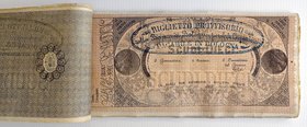 CARTAMONETA - STATO PONTIFICIO - Banca Pontificia per le 4 Legazioni (1855-1861) - 10 Scudi Gav. 256 RR Non emesso Blocco con 100 biglietti completi d...