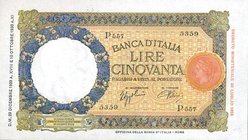 CARTAMONETA - BANCA d'ITALIA - Vittorio Emanuele III (1900-1943) - 50 Lire - Lupa 29/12/1939 - I° Tipo Alfa 241; Lireuro 6L Azzolini/Urbini Con certif...