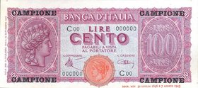 CARTAMONETA - BANCA d'ITALIA - Luogotenenza (1944-1946) - 100 Lire - Italia Turrita 10/12/1944 - CAMPIONE Gav. 288; Lireuro 25 RRRRR Introna/Urbini Co...