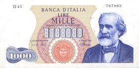CARTAMONETA - BANCA d'ITALIA - Repubblica Italiana (monetazione in lire) (1946-2001) - 1.000 Lire - Verdi 1° tipo 04/01/1968 Alfa 716; Lireuro 55G RRR...