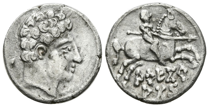 ARECORATAS. Denario. 150-20 a.C. Agreda (Soria). A/ Cabeza masculina a derecha, ...