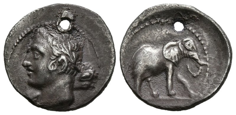 CARTAGONOVA. 1/4 Shekel. 220-205 a.C. Cartagena (Murcia). A/ Cabeza de Melkart-H...