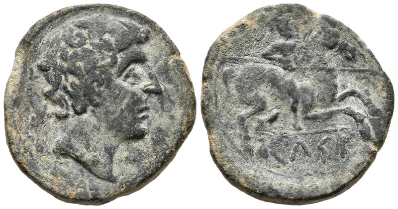 CELSE. As. 120-50 a.C. Velilla del Ebro (Zaragoza). A/ Cabeza masculina a derech...