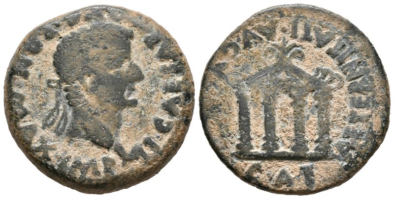 EMERITA AUGUSTA. As. Epoca de Tiberio. 14-36 a.C. Mérida (Badajoz). A/ Cabeza la...