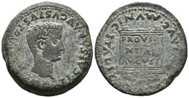ITALICA. As. Epoca de Tiberio. 14-36 a.C. Santiponce (Sevilla) A/ Cabeza desnuda de Tiberio a derecha, alrededor IMP TI CAESAR AVGVSVS PON MAX. R/ Ara...