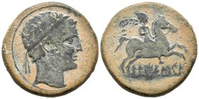 LAIESCEN. As. 120-20 a.C. Barcelona. A/ Cabeza masculina laureada a derecha. R/ Jinete con palma a derecha, debajo leyenda LAIESCeN. FAB-1660. Ae. 19,...