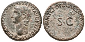 GERMANICO. As. 37-41 a.C. Roma. A/ Busto a izquierda. GERMANICVS CAESAR TI AVGVST F DIVI AVG N. R/ S C, alrededor leyenda C CAESAR AVG GERMANICVS PON ...