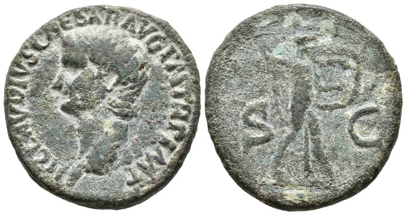 CLAUDIO. As. 41-50 d.C. Roma. A/ Cabeza a izquierda. TI CLAUDIVS CAESAR AVG P M ...