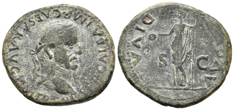 GALBA. As. 68 d.C. Tarraco. A/ Busto laureado a derecha con cuello terminado en ...