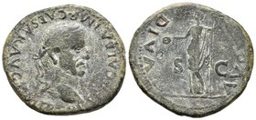 GALBA. As. 68 d.C. Tarraco. A/ Busto laureado a derecha con cuello terminado en globo. SER GALBA·IMP.CAESAR·AVG·PM TR·P·P·P. R/ Diva Julia Augusta (Li...
