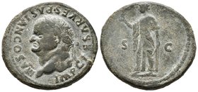 VESPASIANO. As. 76 d.C. Roma. A/ Busto laureado a izquierda. IMP CAESAR VESP AVG AVG COS VIII. R/ Spes avanzando a izquierda sujetanto el vestido y po...