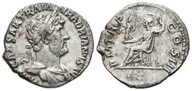 ADRIANO. Denario. 119-125 d.C. Roma. A/ Busto laureado y drapeado con coraza a derecha. IMP CAESAR TRAIAN HADRIANVS AVG (incompleto por falta de espac...