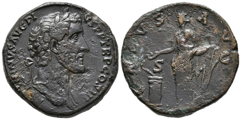 ANTONINO PIO. Sestercio. 140-144 d.C. Roma. A/ Busto laureado a derecha con lige...