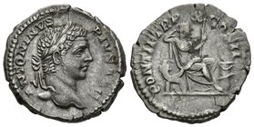 CARACALLA. Denario. 211-217 d.C. Roma. A/ Busto laureado a derecha. ANTONINVS PIVS AVG. R/ Securitas sedente a derecha sobre trono de dos cornucopias,...