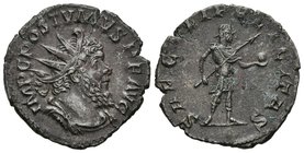 POSTUMO. Antoniniano. 260-269 d.C. Treveri. A/ Busto radiado con coraza a derecha. IMP C POSTVMVS P F AVG. R/ Póstumo a derecha con atuendo militar so...