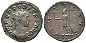 PROBO. Antoniniano. 278-279 d.C. Lugdunum. A/ Busto radiado con coraza a derecha. IMP C PROBVS P F AVG. R/ Virtus estante a izquierda portando victori...