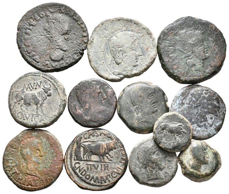 HISPANIA ANTIGUA. Lote compuesto por 12 bronces de las cecas: Arecoratas, Arsaos...