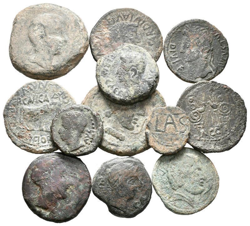 HISPANIA ANTIGUA. Lote compuesto por 12 bronces de las cecas: Acci, Caesaraugust...