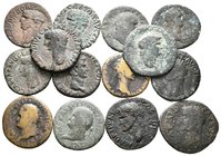 IMPERIO ROMANO. Lote compuesto por 14 bronces, Dupondios y ases de los siguientes emperadores: Augusto, Agrippa, Nerón, Germánico, Claudio (4), Vespas...