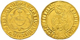 BASEL 
 Reichsmünzstätte 
 Goldgulden o. J. (1433-37). Umschrift &quot;SIGIS....IMPATOR&quot;. 3.45 g. Winterstein (Goldgulden) 63. HMZ 2-49b. Fr. 4...
