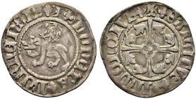 BERN 
 Plappart o. J. (1410-1492). Nach links schreitender Bär unter kleinem Adler. Die Umschrift endet mit zRv. Blumenkreuz mit rankenförmigen Verzi...