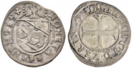 BERN 
 Halbbatzen o. J. (1594-1600). Bär in spanischem Wappen. Darüber ein Adler. Rv. Ankerkreuz. 1.27 g. HMZ 2-175a. Kleines Zainende / Minor edge c...