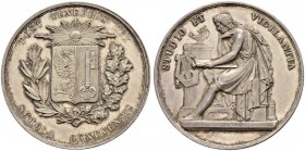 GENF / GENÈVE 
 Stadt 
 Schulprämie in Silber o. J. (1823). 27.92 g. Meier 241. Fast FDC / About uncirculated.