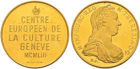 GENF / GENÈVE 
 Stadt 
 Goldmedaille 1953. Centre Europeen de la Culture de Geneve. 32.26 g. Fast FDC / About uncirculated.