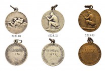 GENF / GENÈVE 
 Kanton 
 Diverse Medaillen 1928, 1929, 1930 & ohne Jahr. Concours d'unites militaires. Versilberte Kupfermedaillen & Kupfermedaillen...